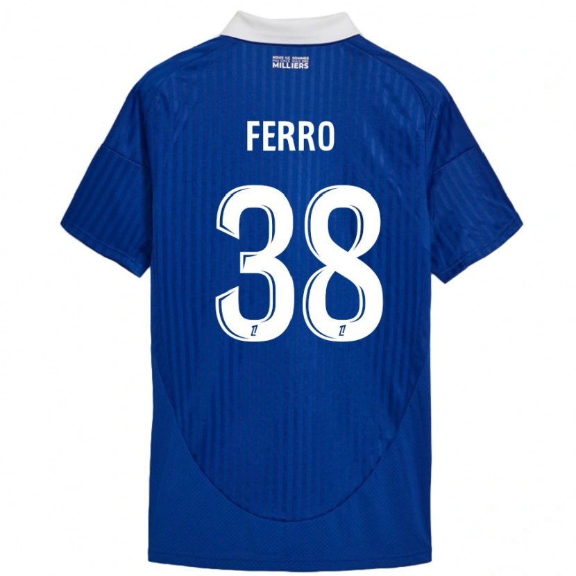 Danxen Dětské Nolan Ferro #38 Modrá Bílá Domů Hráčské Dresy 2024/25 Dres