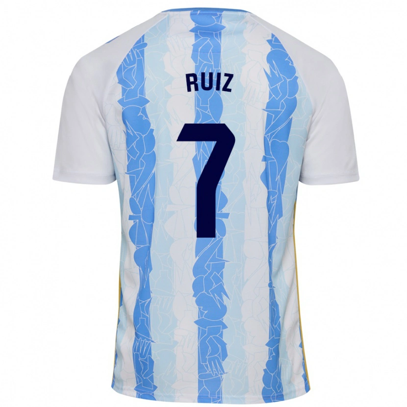 Danxen Dětské María Ruiz #7 Bílá Modrá Domů Hráčské Dresy 2024/25 Dres