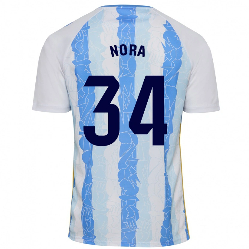 Danxen Dětské Nora #34 Bílá Modrá Domů Hráčské Dresy 2024/25 Dres