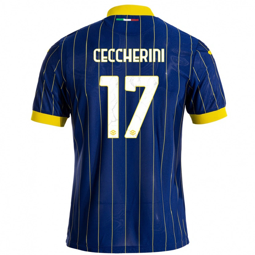 Danxen Dětské Federico Ceccherini #17 Modrá Žlutá Domů Hráčské Dresy 2024/25 Dres