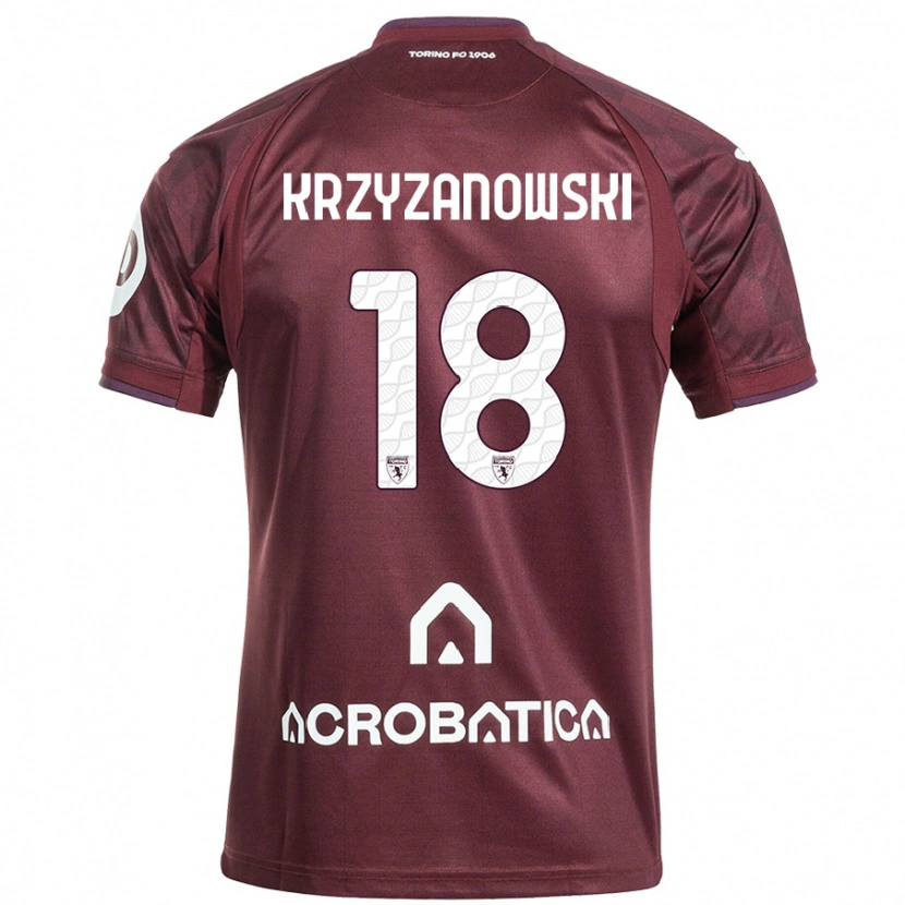 Danxen Dětské Jakub Krzyzanowski #18 Kaštanově Bílá Domů Hráčské Dresy 2024/25 Dres