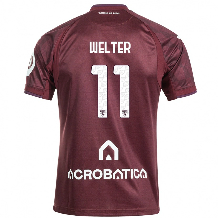 Danxen Dětské Francesca Welter #11 Kaštanově Bílá Domů Hráčské Dresy 2024/25 Dres