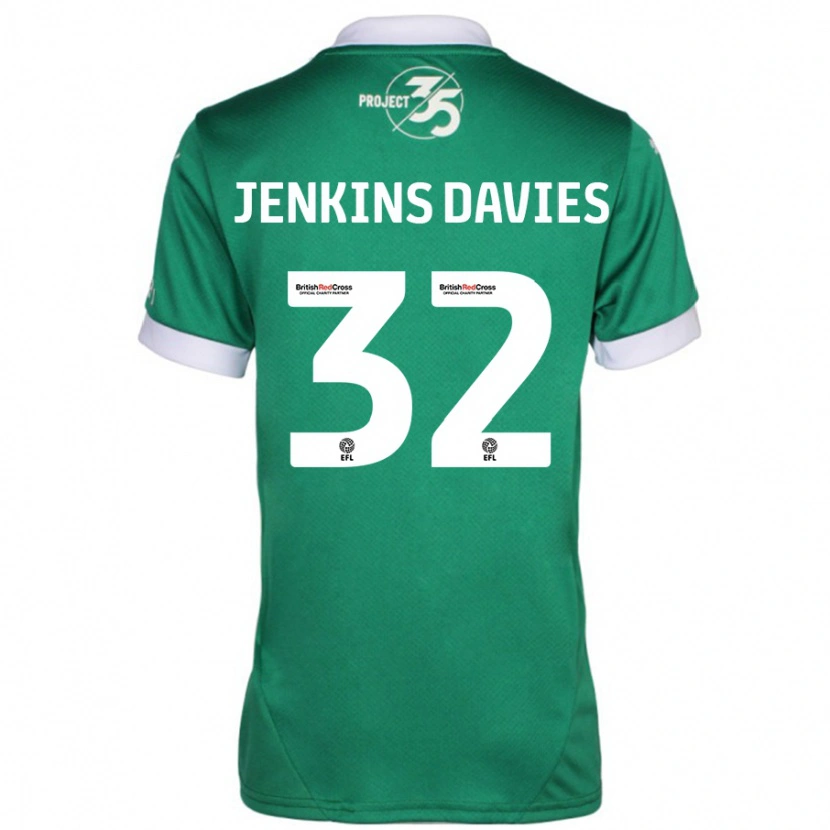 Danxen Dětské Will Jenkins-Davies #32 Zelená Bílá Domů Hráčské Dresy 2024/25 Dres