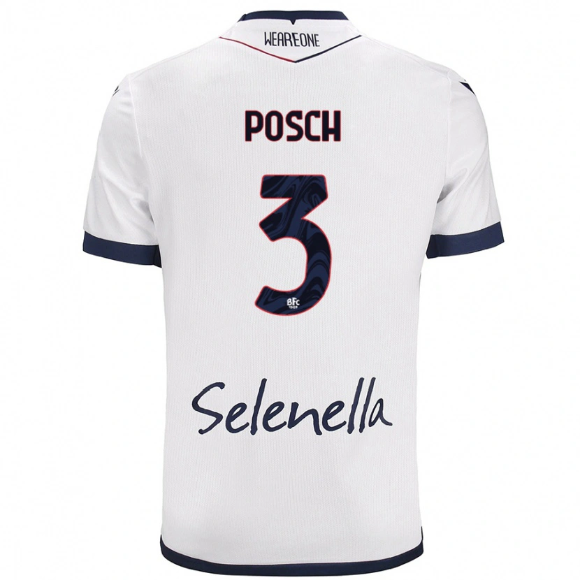 Danxen Dětské Stefan Posch #3 Bílá Královská Modrá Daleko Hráčské Dresy 2024/25 Dres