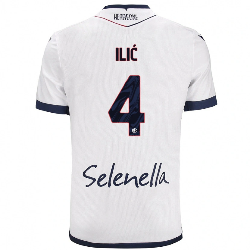 Danxen Dětské Mihajlo Ilić #4 Bílá Královská Modrá Daleko Hráčské Dresy 2024/25 Dres