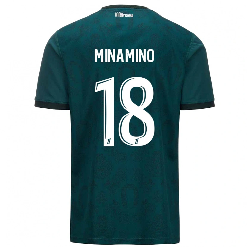 Danxen Dětské Takumi Minamino #18 Tmavě Zelená Daleko Hráčské Dresy 2024/25 Dres