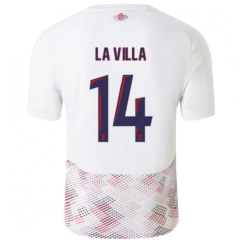 Danxen Dětské Caroline La Villa #14 Bílá Královská Modrá Daleko Hráčské Dresy 2024/25 Dres