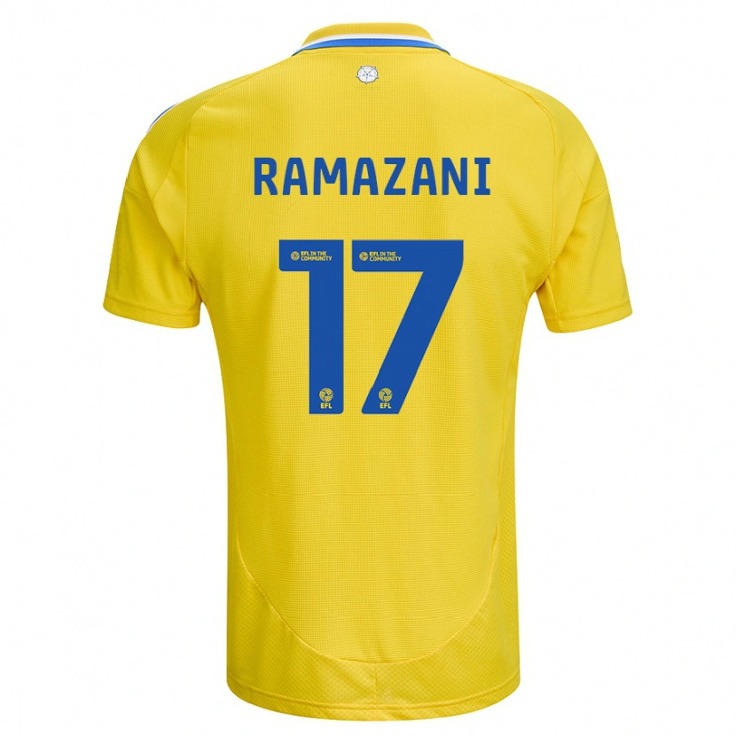 Danxen Dětské Largie Ramazani #17 Žlutá Modrá Daleko Hráčské Dresy 2024/25 Dres