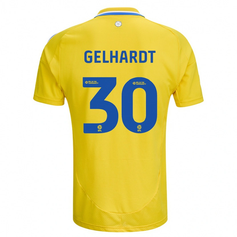 Danxen Dětské Joe Gelhardt #30 Žlutá Modrá Daleko Hráčské Dresy 2024/25 Dres