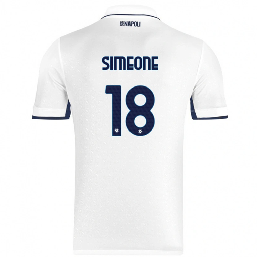 Danxen Dětské Giovanni Simeone #18 Bílá Královská Modrá Daleko Hráčské Dresy 2024/25 Dres