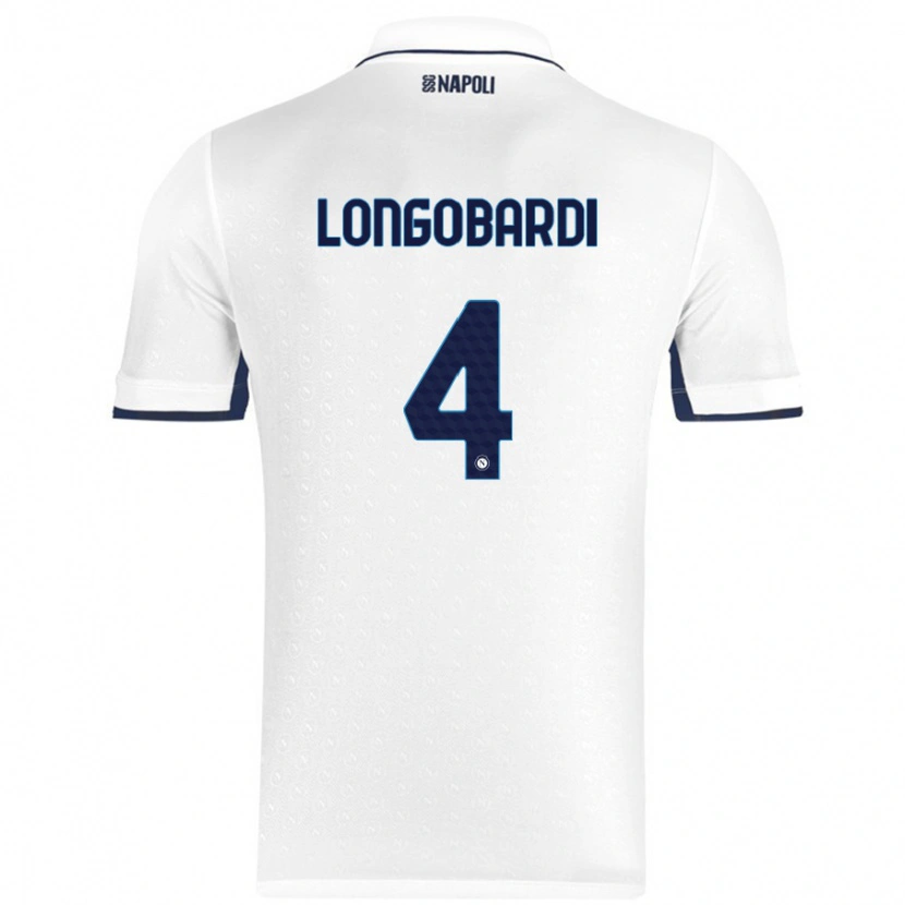 Danxen Dětské Salvatore Longobardi #4 Bílá Královská Modrá Daleko Hráčské Dresy 2024/25 Dres