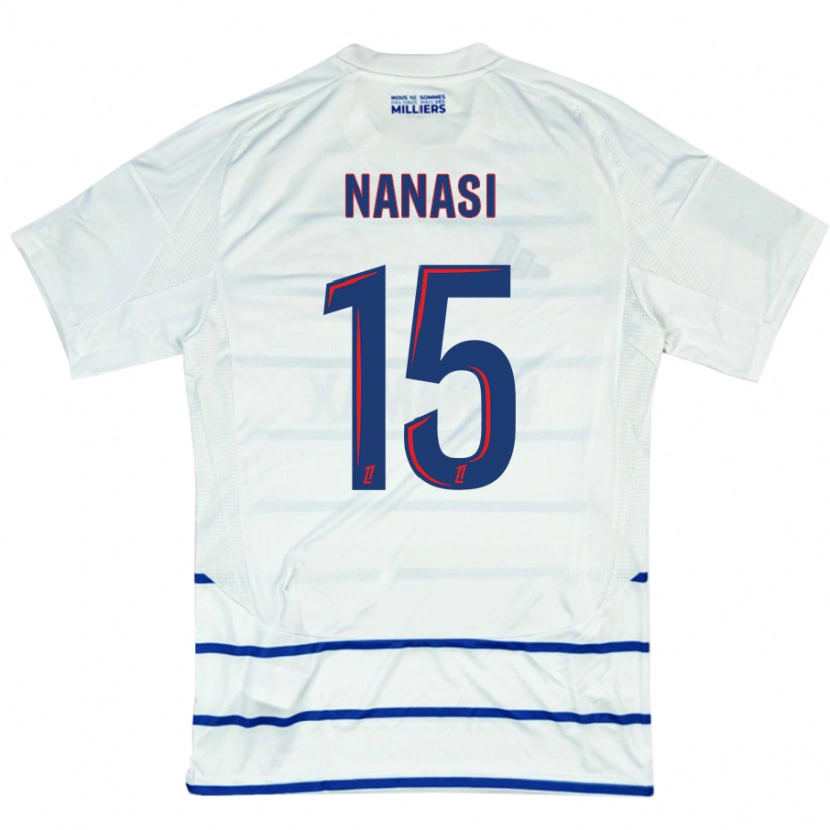 Danxen Dětské Sebastian Nanasi #15 Bílá Modrá Daleko Hráčské Dresy 2024/25 Dres