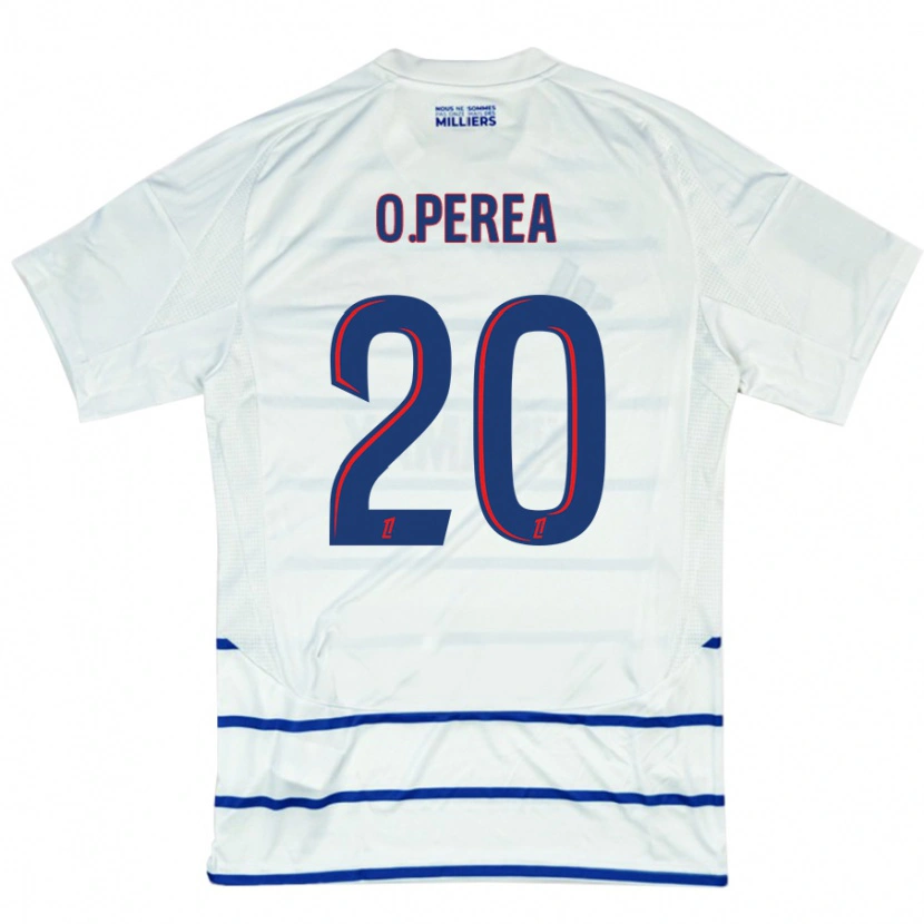 Danxen Dětské Óscar Perea #20 Bílá Modrá Daleko Hráčské Dresy 2024/25 Dres