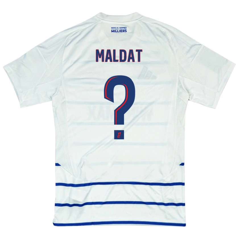 Danxen Dětské Timothé Maldat #0 Bílá Modrá Daleko Hráčské Dresy 2024/25 Dres