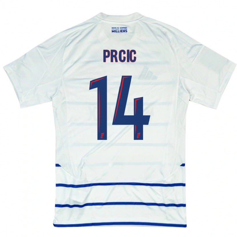 Danxen Dětské Sanjin Prcic #14 Bílá Modrá Daleko Hráčské Dresy 2024/25 Dres