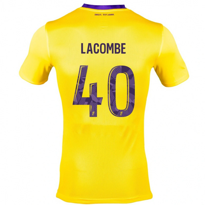Danxen Dětské Justin Lacombe #40 Žlutá Fialová Daleko Hráčské Dresy 2024/25 Dres