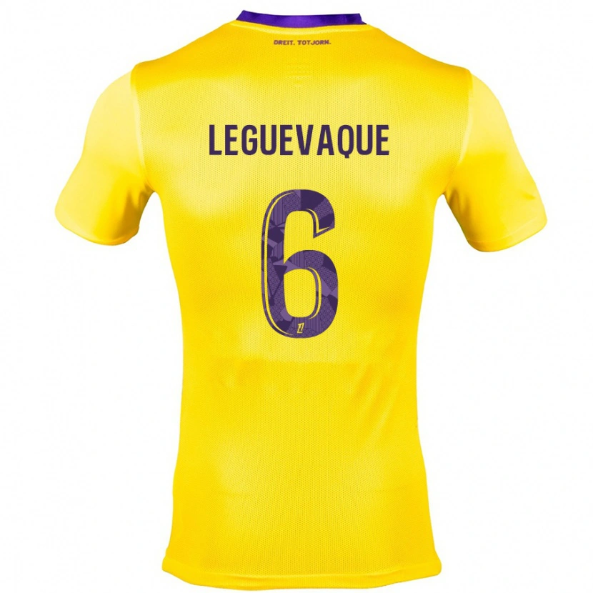 Danxen Dětské Laurie Leguevaque #6 Žlutá Fialová Daleko Hráčské Dresy 2024/25 Dres