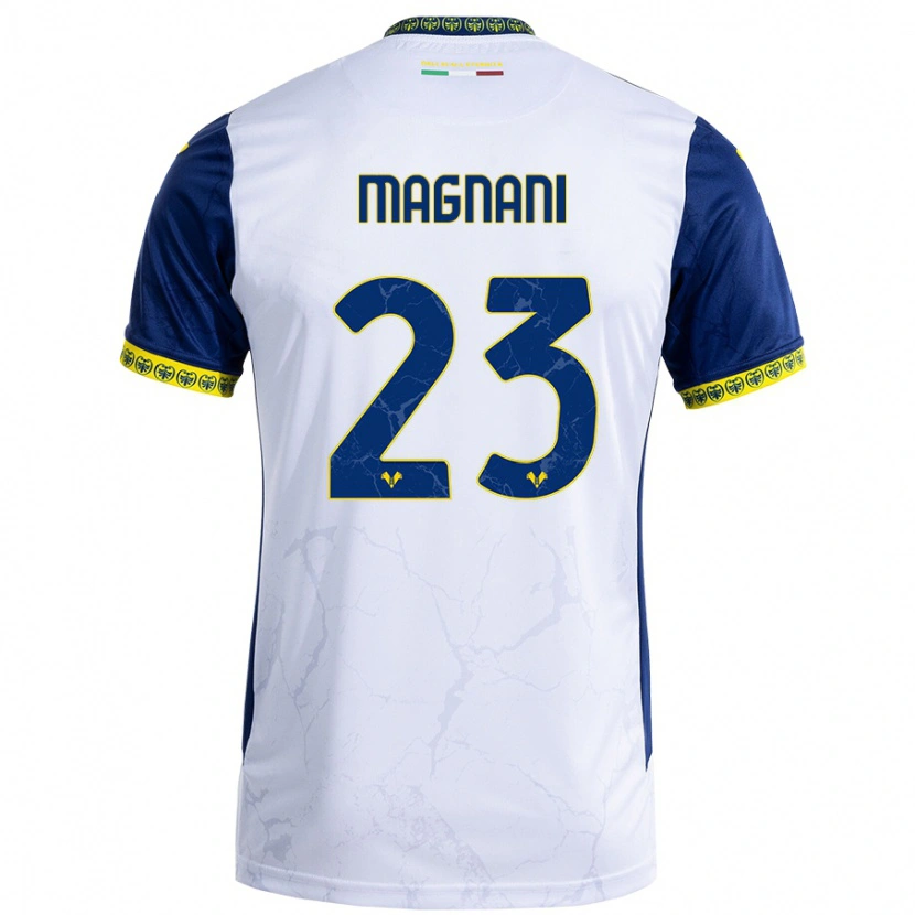 Danxen Dětské Giangiacomo Magnani #23 Bílá Modrá Daleko Hráčské Dresy 2024/25 Dres