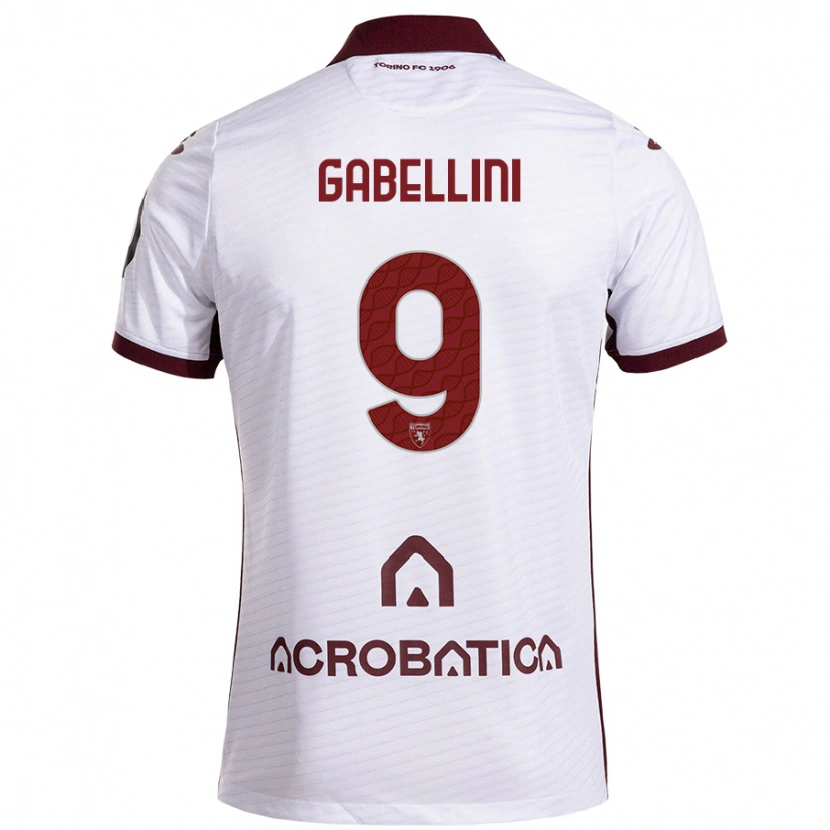 Danxen Dětské Tommaso Gabellini #9 Bílá Kaštanová Daleko Hráčské Dresy 2024/25 Dres
