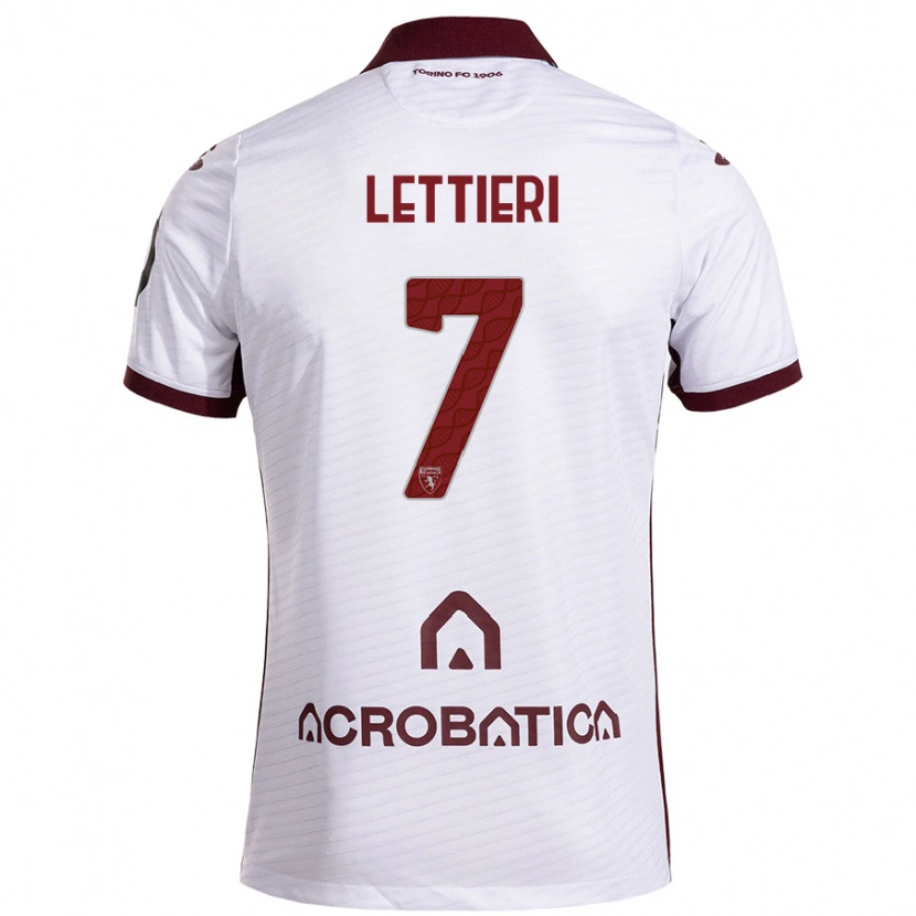Danxen Dětské Jessica Lettieri #7 Bílá Kaštanová Daleko Hráčské Dresy 2024/25 Dres