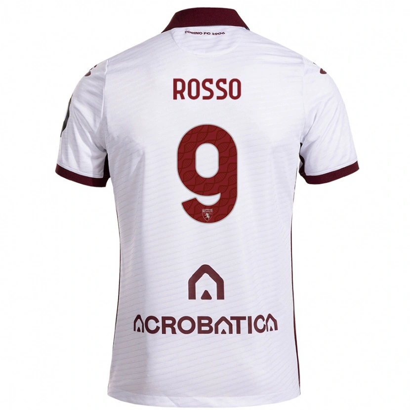 Danxen Dětské Eleonora Rosso #9 Bílá Kaštanová Daleko Hráčské Dresy 2024/25 Dres
