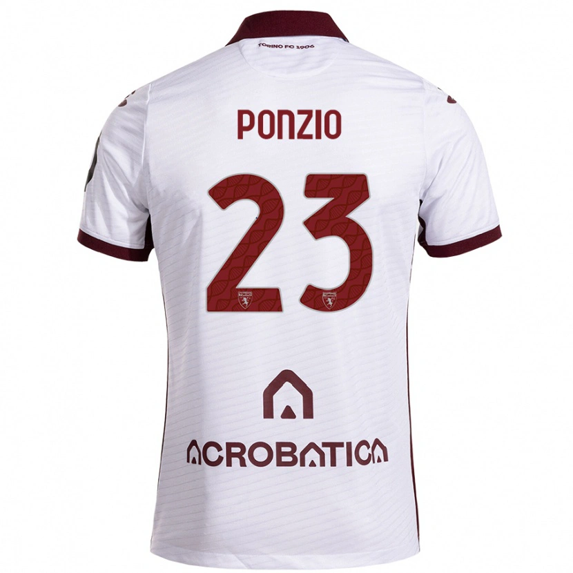 Danxen Dětské Erika Ponzio #23 Bílá Kaštanová Daleko Hráčské Dresy 2024/25 Dres