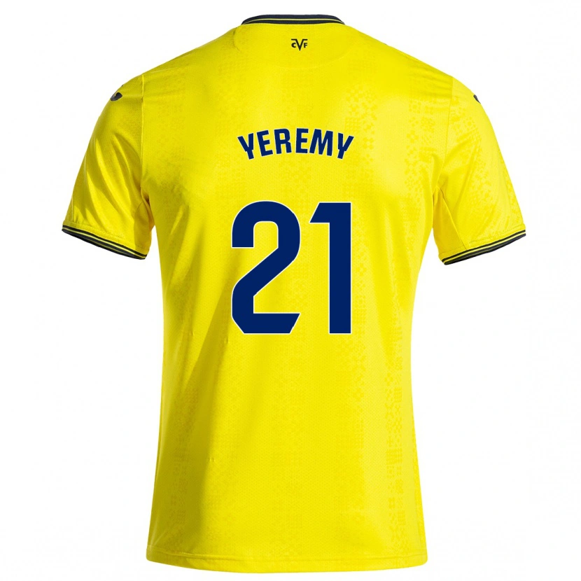 Danxen Pánské Yéremy Pino #21 Žlutá Černá Domů Hráčské Dresy 2024/25 Dres