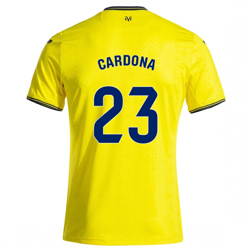 Danxen Pánské Sergi Cardona #23 Žlutá Černá Domů Hráčské Dresy 2024/25 Dres
