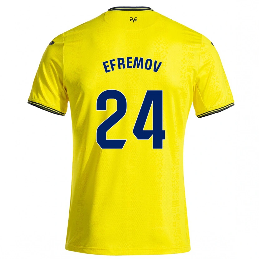 Danxen Pánské Anton Efremov #24 Žlutá Černá Domů Hráčské Dresy 2024/25 Dres