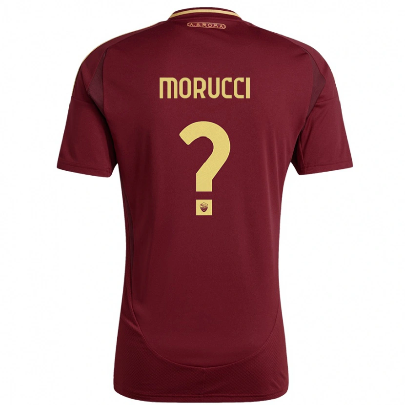 Danxen Pánské Edoardo Morucci #0 Červená Hnědá Zlatá Domů Hráčské Dresy 2024/25 Dres