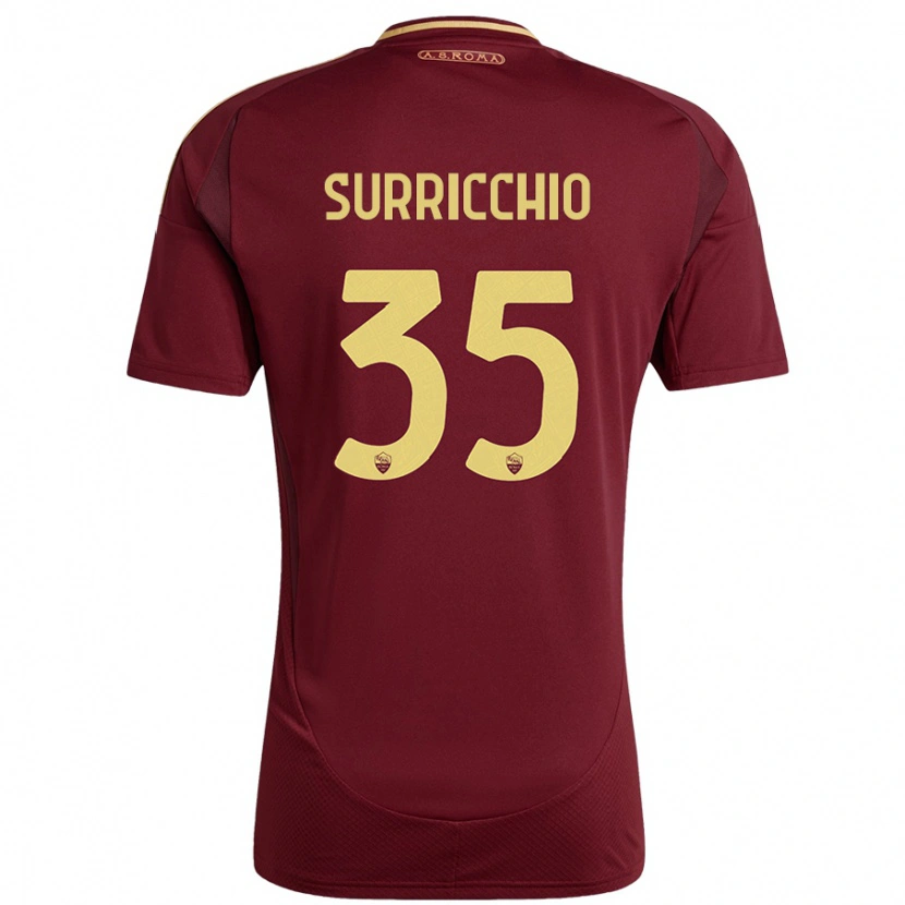 Danxen Pánské Jacopo Surricchio #35 Červená Hnědá Zlatá Domů Hráčské Dresy 2024/25 Dres
