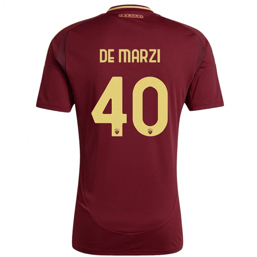 Danxen Pánské Giorgio De Marzi #40 Červená Hnědá Zlatá Domů Hráčské Dresy 2024/25 Dres