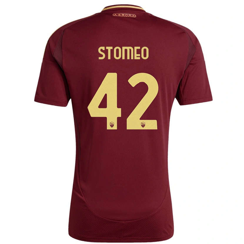 Danxen Pánské Giorgio Stomeo #42 Červená Hnědá Zlatá Domů Hráčské Dresy 2024/25 Dres