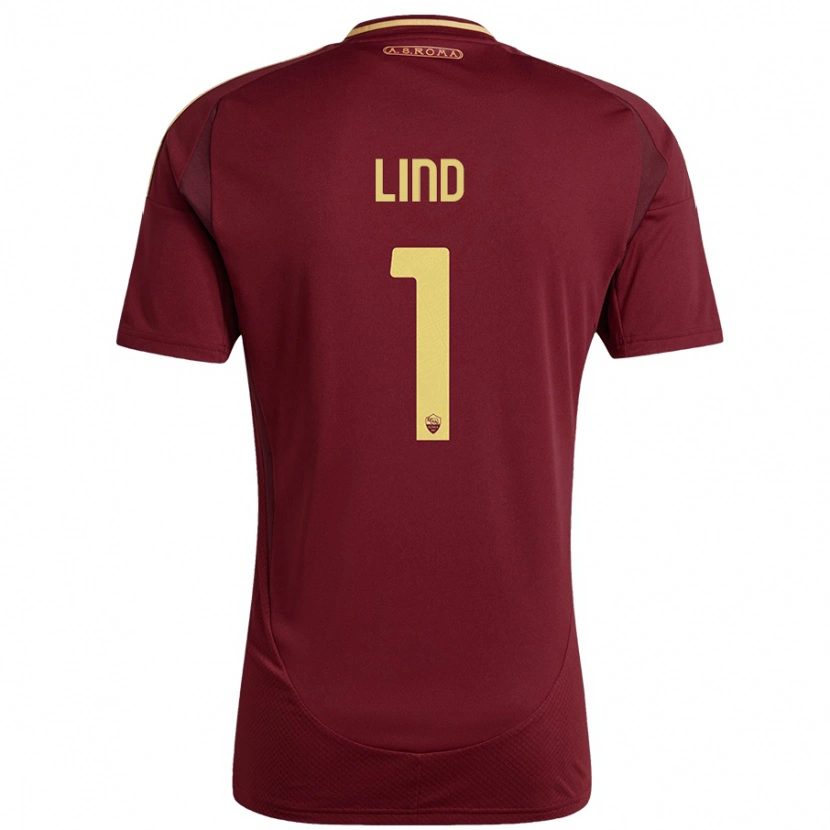 Danxen Pánské Emma Lind #1 Červená Hnědá Zlatá Domů Hráčské Dresy 2024/25 Dres