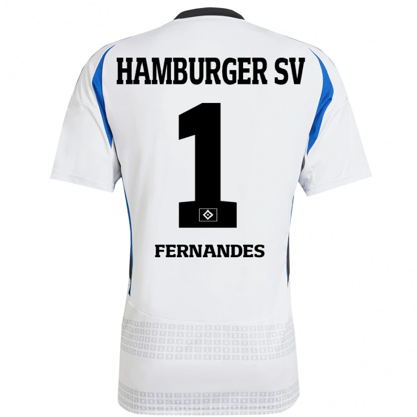 Danxen Pánské Daniel Heuer Fernandes #1 Bílá Modrá Domů Hráčské Dresy 2024/25 Dres