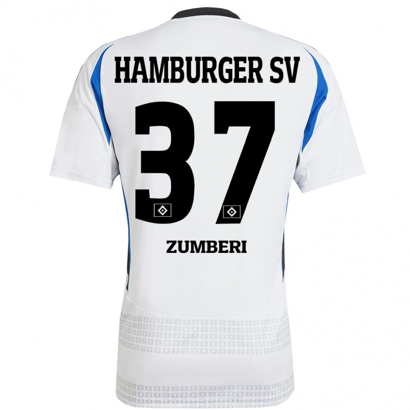 Danxen Pánské Valon Zumberi #37 Bílá Modrá Domů Hráčské Dresy 2024/25 Dres