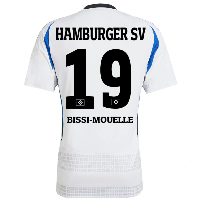 Danxen Pánské Jason Bissi-Mouelle #19 Bílá Modrá Domů Hráčské Dresy 2024/25 Dres
