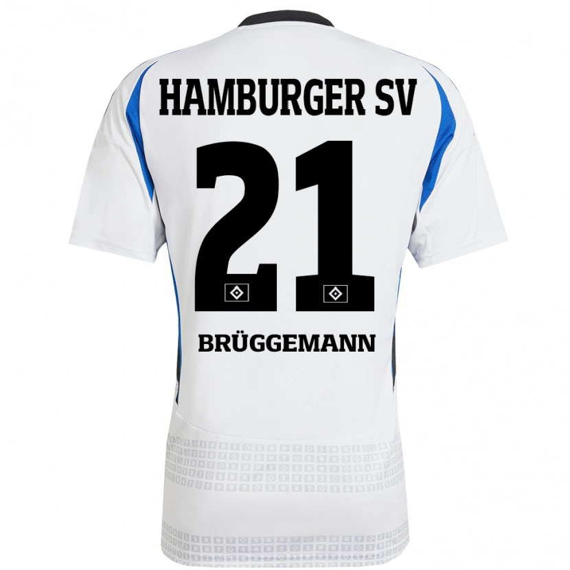 Danxen Pánské William Brüggemann #21 Bílá Modrá Domů Hráčské Dresy 2024/25 Dres