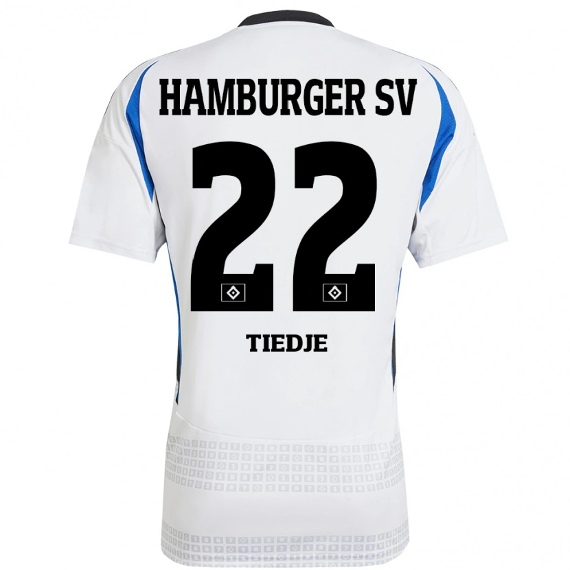 Danxen Pánské Patrick Tiedje #22 Bílá Modrá Domů Hráčské Dresy 2024/25 Dres