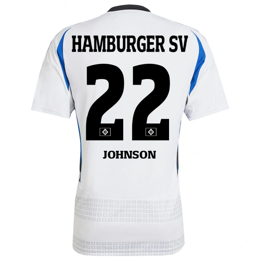 Danxen Pánské Emmanuel Johnson #22 Bílá Modrá Domů Hráčské Dresy 2024/25 Dres