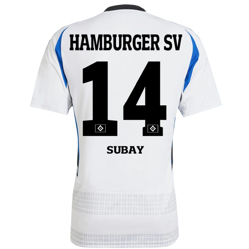 Danxen Pánské Okan Özer Subay #14 Bílá Modrá Domů Hráčské Dresy 2024/25 Dres
