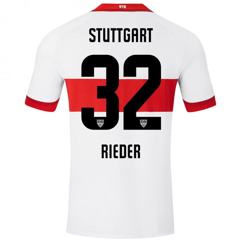 Danxen Pánské Fabian Rieder #32 Bílá Červená Domů Hráčské Dresy 2024/25 Dres