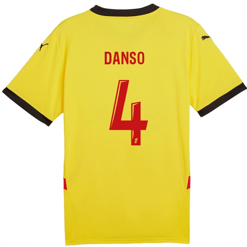 Danxen Pánské Kevin Danso #4 Žlutá Červená Domů Hráčské Dresy 2024/25 Dres