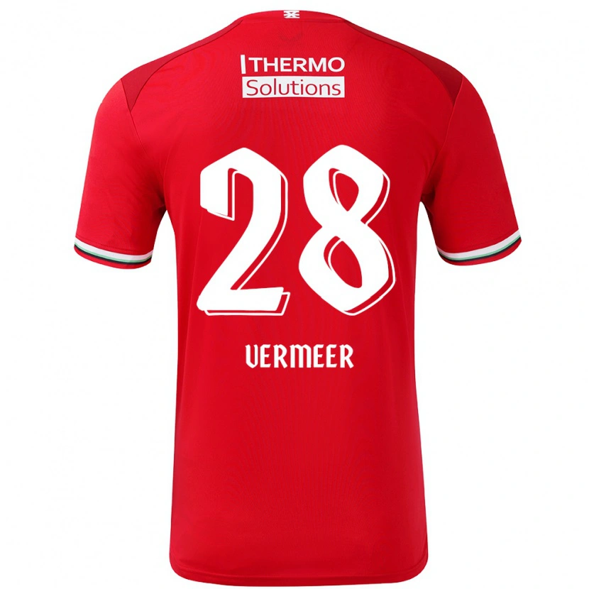 Danxen Pánské Sofie Vermeer #28 Červená Bílá Domů Hráčské Dresy 2024/25 Dres
