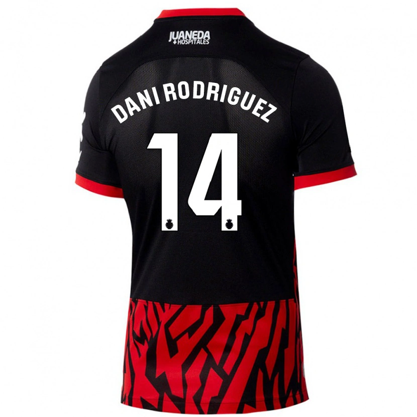 Danxen Pánské Dani Rodríguez #14 Černá Červená Domů Hráčské Dresy 2024/25 Dres