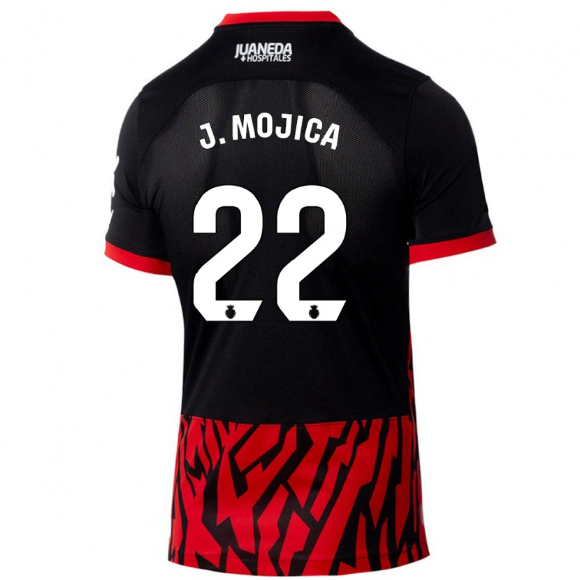 Danxen Pánské Johan Mojica #22 Černá Červená Domů Hráčské Dresy 2024/25 Dres