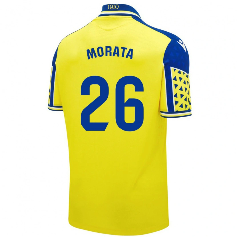 Danxen Pánské Álex Morata #26 Žlutá Modrá Domů Hráčské Dresy 2024/25 Dres