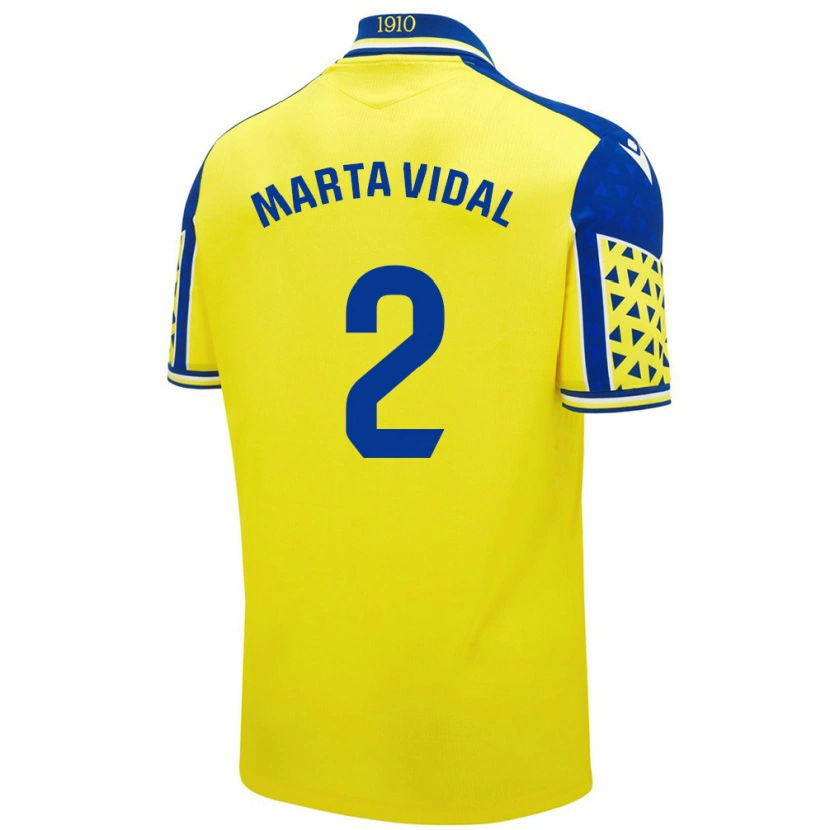 Danxen Pánské Marta Vidal Vela #2 Žlutá Modrá Domů Hráčské Dresy 2024/25 Dres