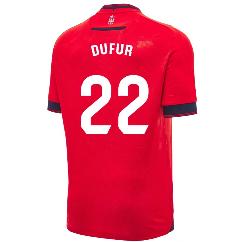 Danxen Pánské Ander Dufur #22 Červená Bílá Domů Hráčské Dresy 2024/25 Dres