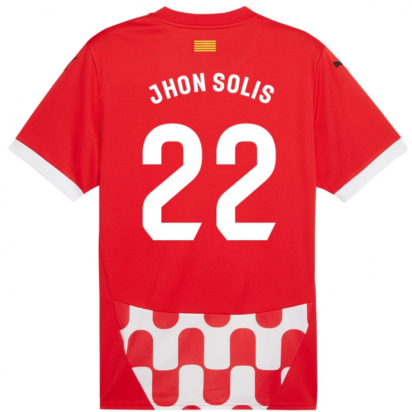 Danxen Pánské Jhon Solís #22 Červená Bílá Domů Hráčské Dresy 2024/25 Dres